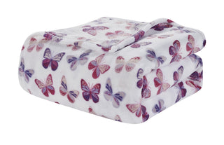 Rose Butterly Queen Microplush Throw Blanket
