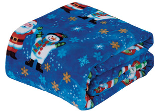 Ultra Soft Microplush Throw Blanket with Santa Snowman