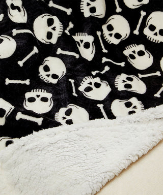 Skull & Bones Sherpa Throw - Ultra Soft & Cozy