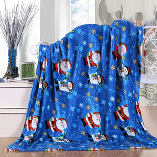 Ultra Soft Microplush Throw Blanket with Santa Snowman