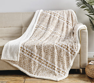 Printed Sherpa Throw 50x60 - Tala