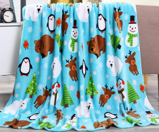 Ultra Soft Microplush Throw Blanket with Holiday Pals