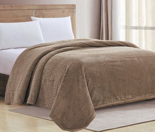 Superior Chevron Braided Blanket - Twin - Taupe