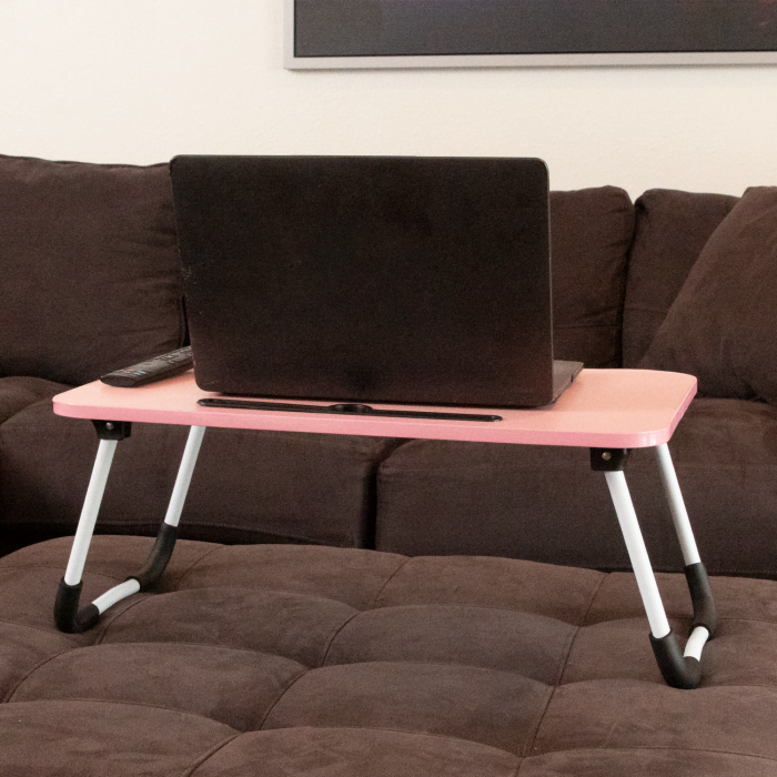 Home Folding Laptop Workspace Table Pink
